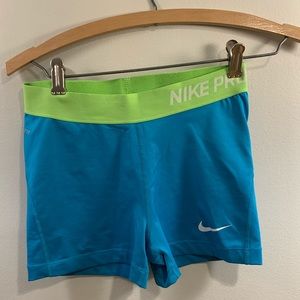 Blue and green Nike pro spandex!